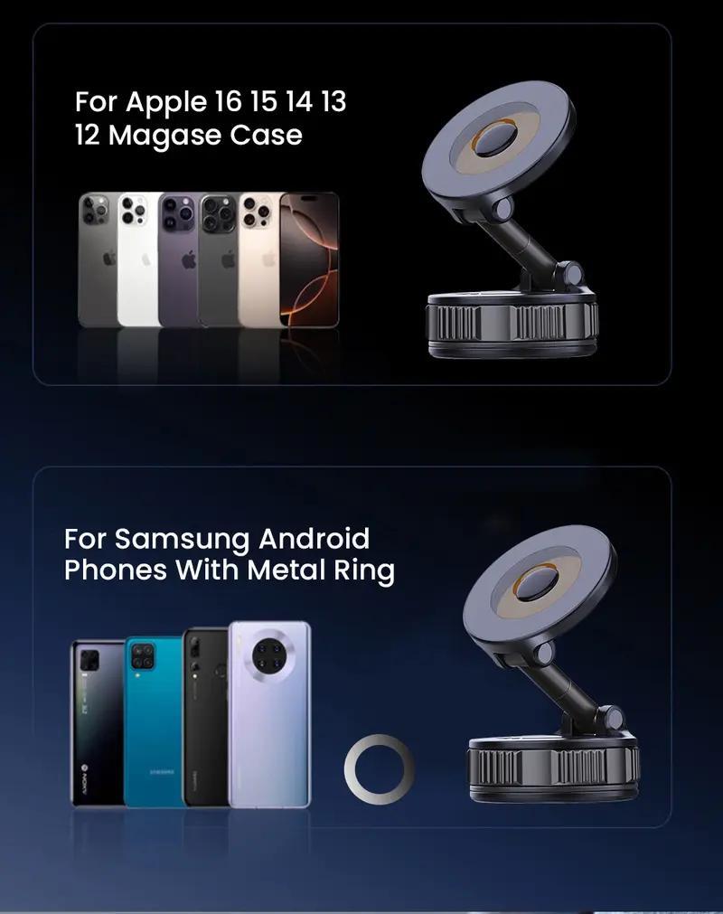 SR Mag-Titan Pro – 360° Retractable Magnetic Mount with Ultra-Vacuum Suction & N54 Grip