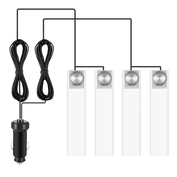 SR Luxe Car Ambient Lighting Kit – Ultra-Bright USB Interior LED Strips (Blue Edition)