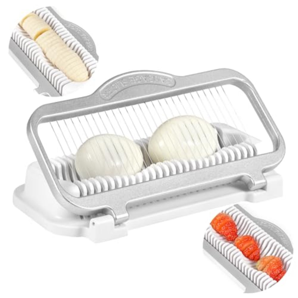 Multifunctional kitchen slicer with adjustable blades on a white background