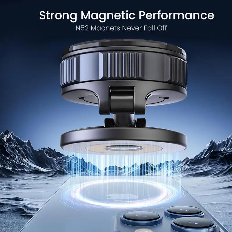 SR Mag-Titan Pro – 360° Retractable Magnetic Mount with Ultra-Vacuum Suction & N54 Grip