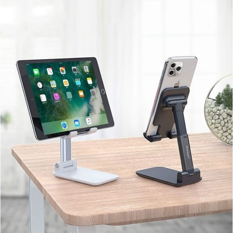 SR Luxe Metal Desk Stand – Universal Foldable & Adjustable Mount for Tablets & Smartphones