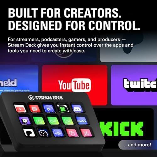 Elgato Stream Deck MK.2: 15 LCD Macro Keys Studio Controller - Works with Mac & PC