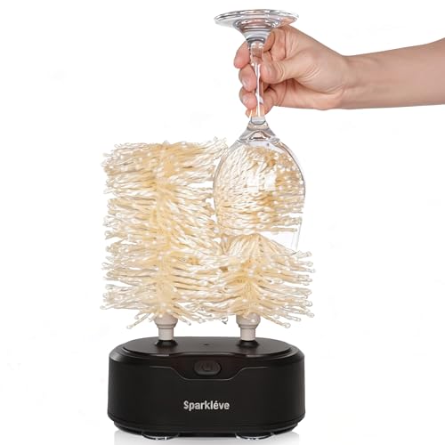 Sparkléve Home Glassware Polisher | Automatic Spinning Glass Dryer & Buffer