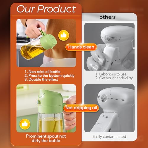 YARRAMATE Dual-Function Olive Oil Sprayer & Pourer Bottle