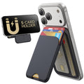 Phone case with 5-card holder and U-shaped card holder on a white background