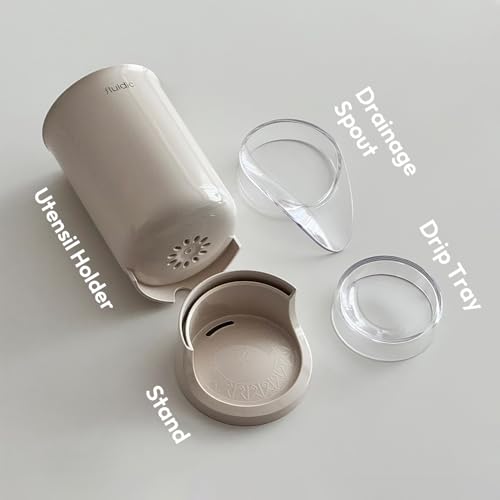 Tea infuser components labeled on a light gray background