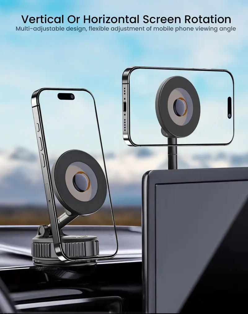 SR Mag-Titan Pro – 360° Retractable Magnetic Mount with Ultra-Vacuum Suction & N54 Grip