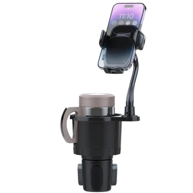 SR 2-in-1 Smart Drive Hub – Universal Cup Holder & 360° Phone Mount