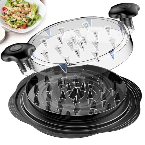 Black kitchen tool with clear lid on a white background